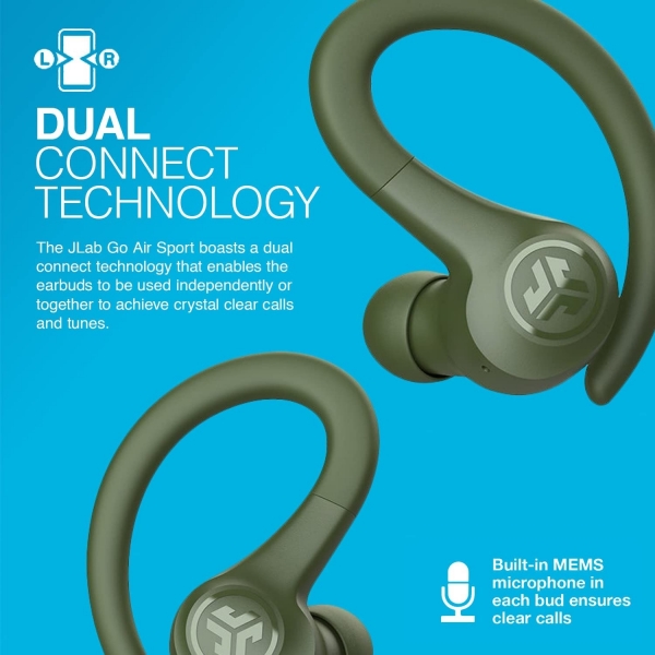 JLab Audio Go Air Sport Kancal Kulak i Kulaklk-Green