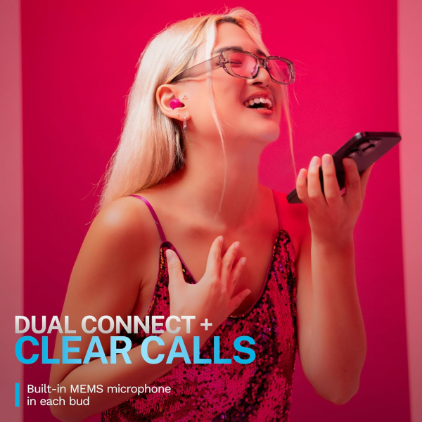 JLab Go Pop ANC Bluetooth Kulak i Kulaklk-Fuchsia
