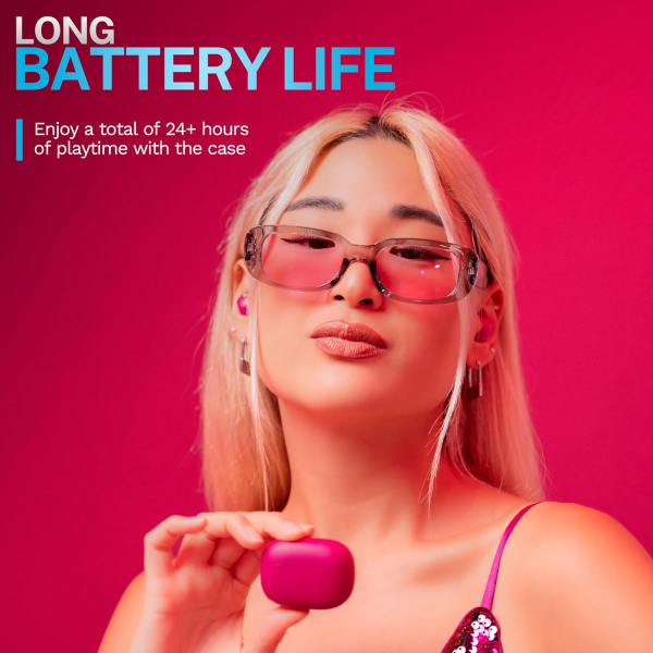 JLab Go Pop ANC Bluetooth Kulak i Kulaklk-Fuchsia