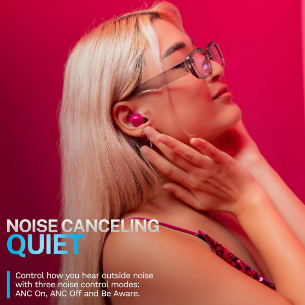 JLab Go Pop ANC Bluetooth Kulak i Kulaklk-Fuchsia