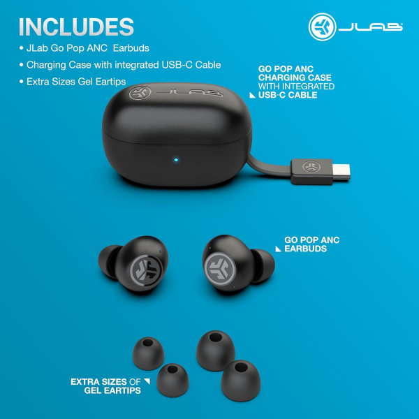 JLab Go Pop ANC Bluetooth Kulak i Kulaklk-Black