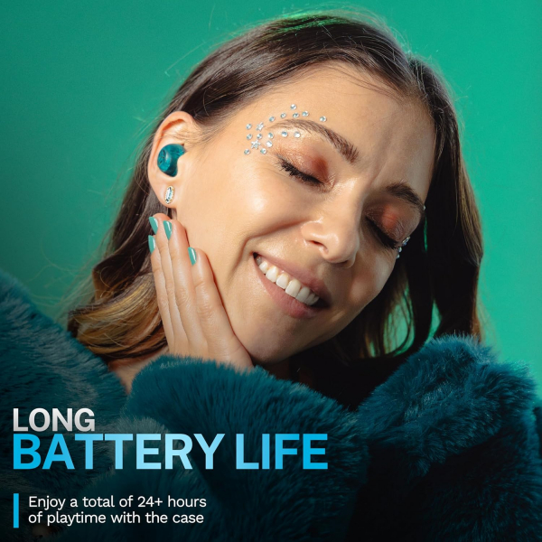 JLab Go Pop ANC Bluetooth Kulak i Kulaklk-Transparent Teal
