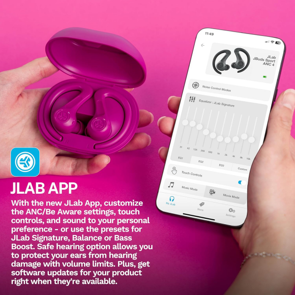 JLab JBuds Sport ANC 4 Kulak i Kulaklk-Pink