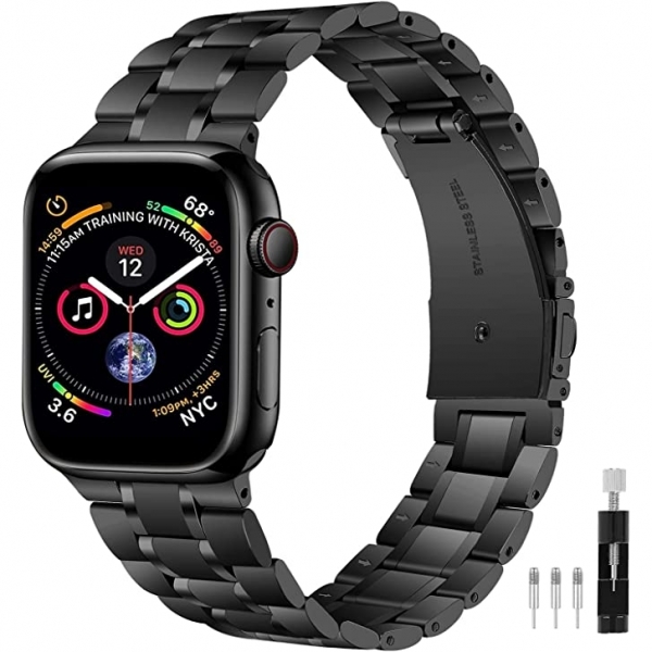 JOYOZY Apple Watch Ultra Paslanmaz elik Kay(49mm)-Black