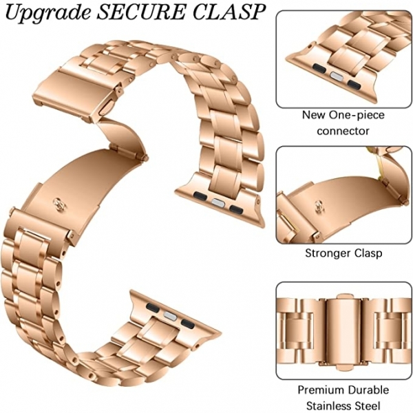 JOYOZY Apple Watch Ultra Paslanmaz elik Kay(49mm)-Rose Gold