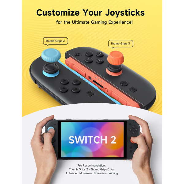 JSAUX Nintendo Switch 2 Baparmak Tutacaklar-Blue Orange