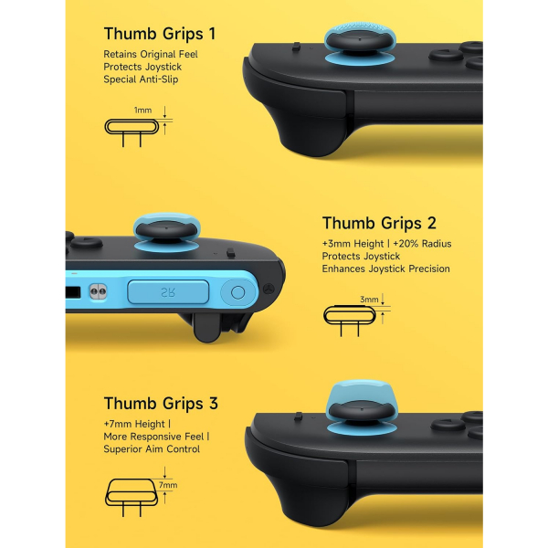 JSAUX Nintendo Switch 2 Baparmak Tutacaklar-Blue Orange