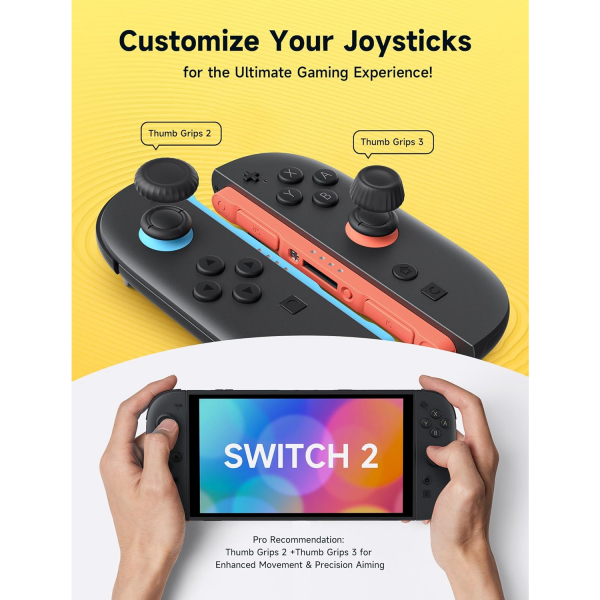 JSAUX Nintendo Switch 2 Baparmak Tutacaklar-Black