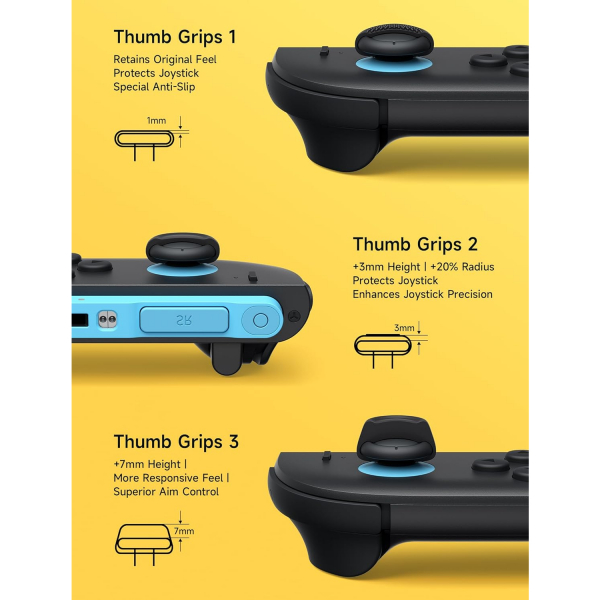 JSAUX Nintendo Switch 2 Baparmak Tutacaklar-Black