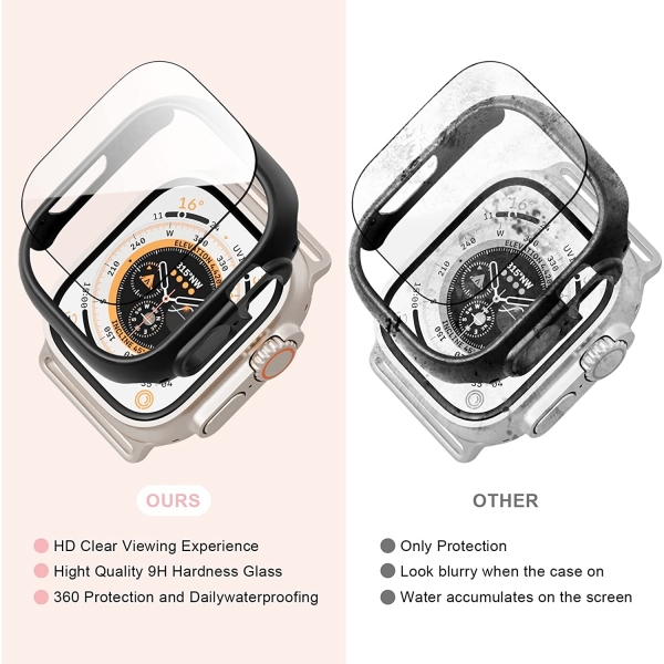 JZK Apple Watch Ultra 49mm Bumper Klf-Siyah Karbon Fiber
