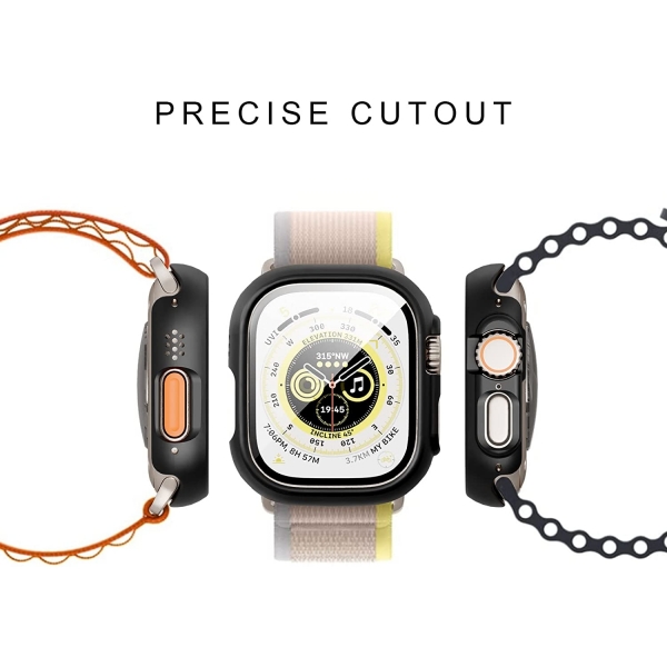 JZK Apple Watch Ultra 49mm Bumper Klf-Turuncu effaf