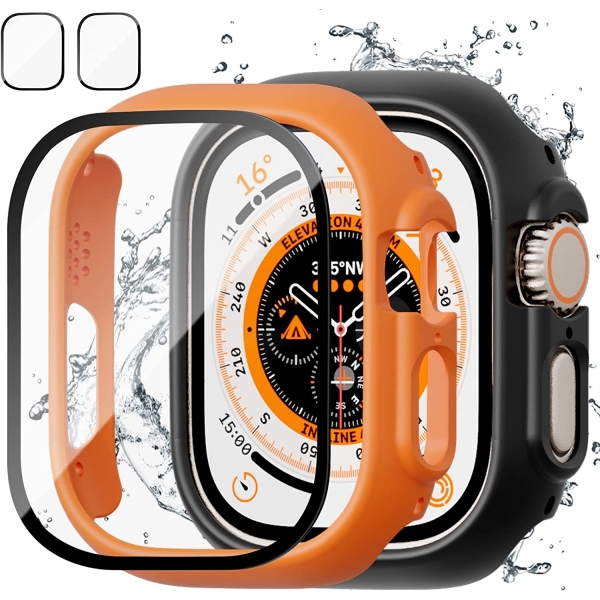 JZK Apple Watch Ultra 49mm Bumper Klf-Turuncu Siyah