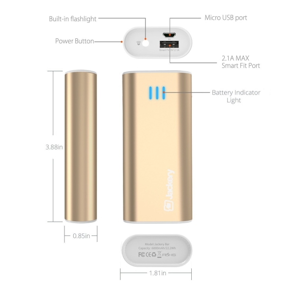 Jackery Ultra Kompakt Tanabilir Batarya (6000 mAh)-Gold