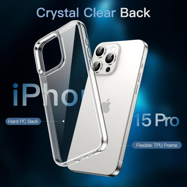 JeTech Apple iPhone 15 Pro effaf Kamera ve Cam Ekran Koruyucu (4 Adet)-Clear