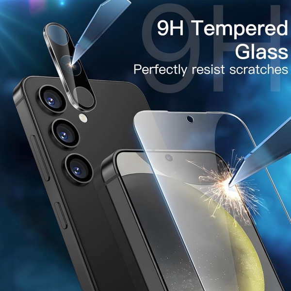 JeTech Galaxy S24 Plus Ekran Koruyuculu Klf -Dark Blue