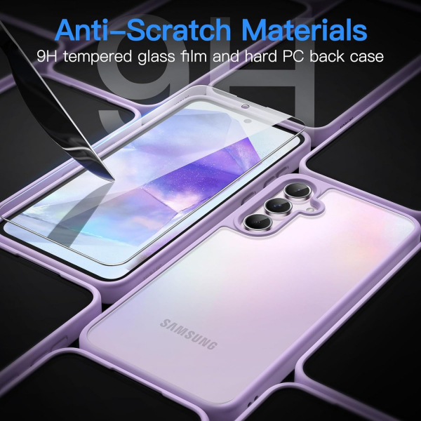 JeTech Galaxy A55 Ekran Koruyuculu Klf -Lilac