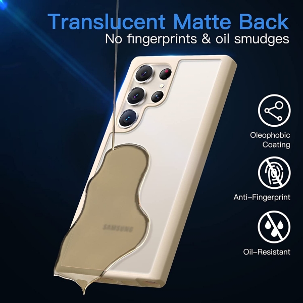 JeTech nce Galaxy S23 Ultra Mat Klf -Beige