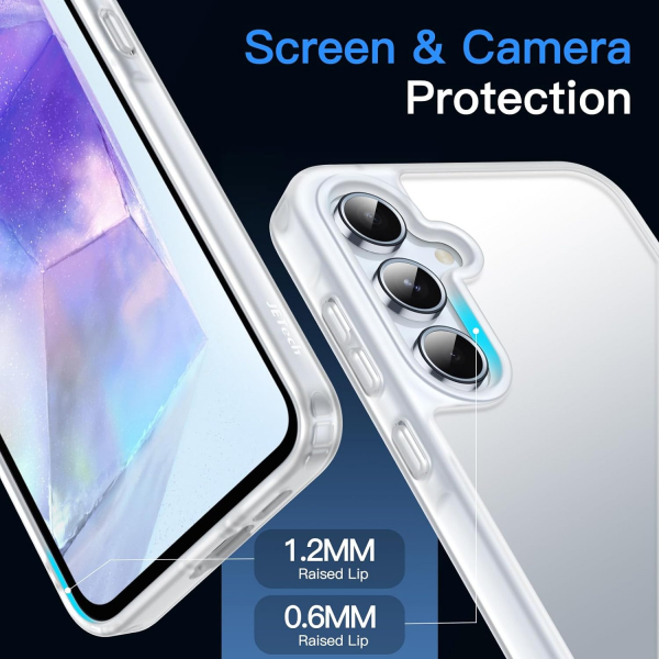 JeTech nce Galaxy A55 Mat Klf -Frosted Clear