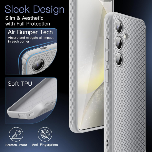 JeTech Samsung Galaxy S24 Plus nce Klf -Marble Gray