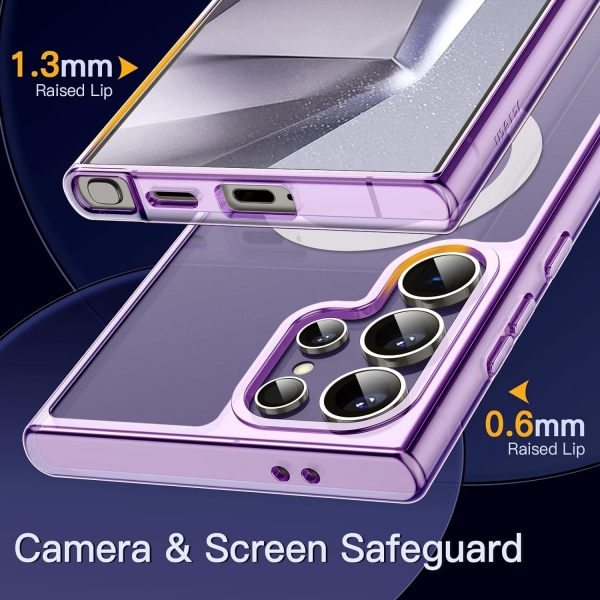 JeTech Samsung Galaxy S24 Ultra Manyetik Klf -Purple