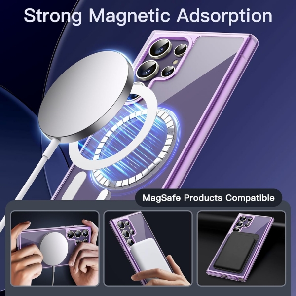 JeTech Samsung Galaxy S24 Ultra Manyetik Klf -Purple