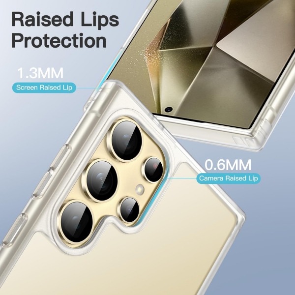 JeTech Samsung Galaxy S24 Ultra Mat Klf-Frosted Clear
