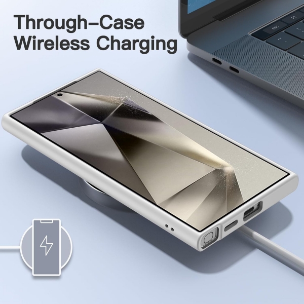 JeTech Samsung Galaxy S24 Ultra Mat Klf-Silver