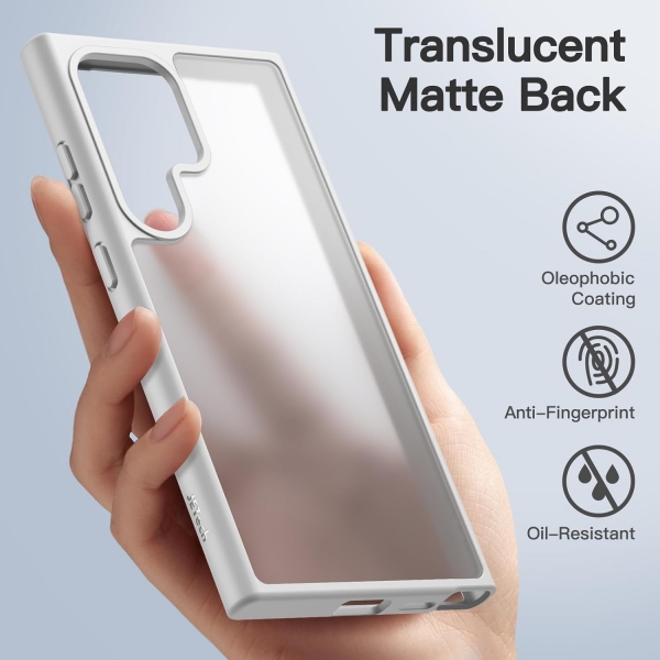 JeTech Samsung Galaxy S24 Ultra Mat Klf-Silver