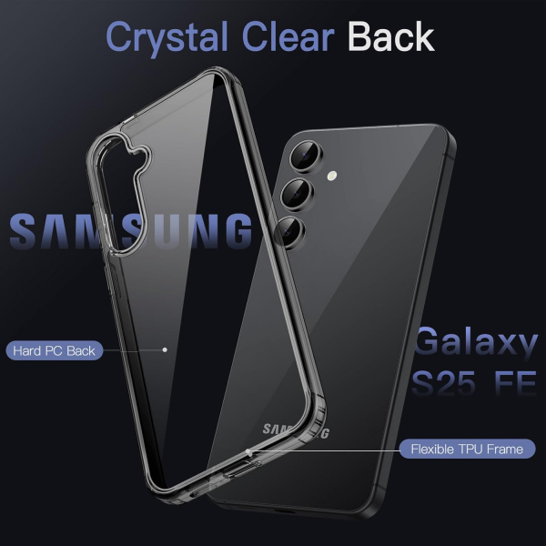 JeTech Samsung Galaxy S25 FE effaf Klf -Black