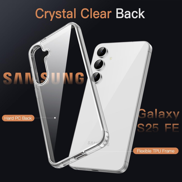 JeTech Samsung Galaxy S25 FE effaf Klf -Clear