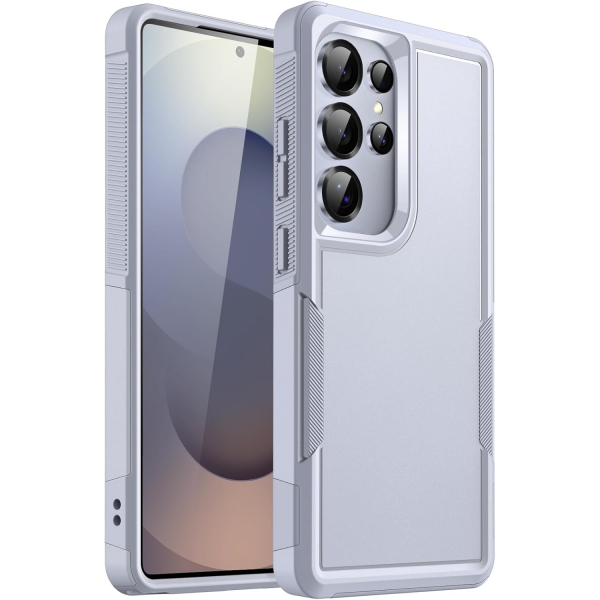 JeTech Samsung Galaxy S25 Ultra Rugged Mat K�l�f -Titanium Silverblue