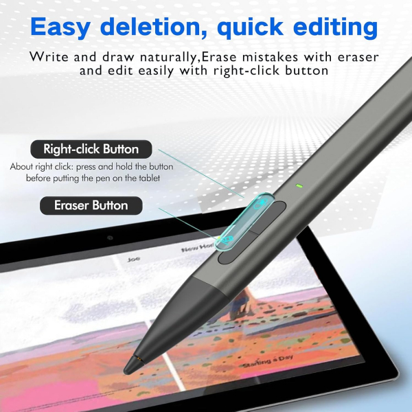 JvKzaen Microsoft Surface Uyumlu Stylus Kalem-Grey