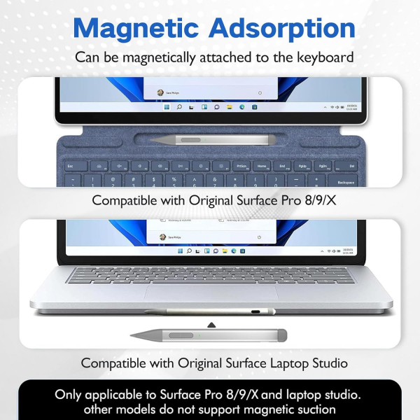 JvKzaen Microsoft Surface Uyumlu Stylus Kalem-Silver