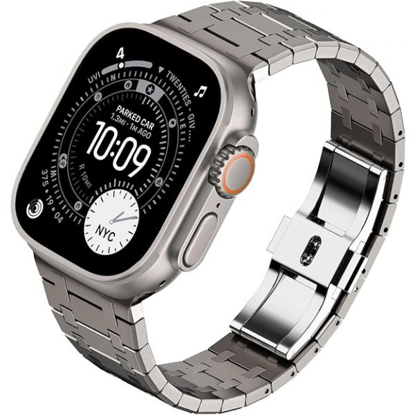 KADES Apple Watch Ultra 3 49mm Paslanmaz �elik Kay�� -Titanium