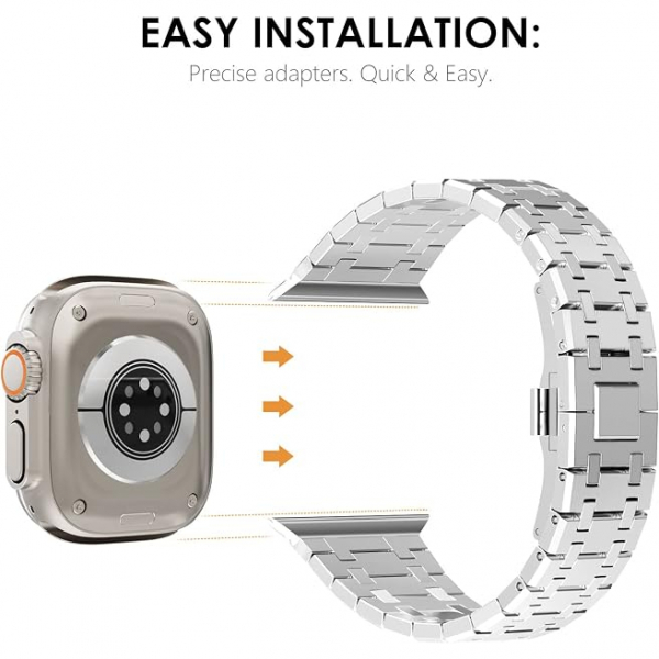KADES Apple Watch Ultra 3 49mm Paslanmaz �elik Kay�� -Silver 