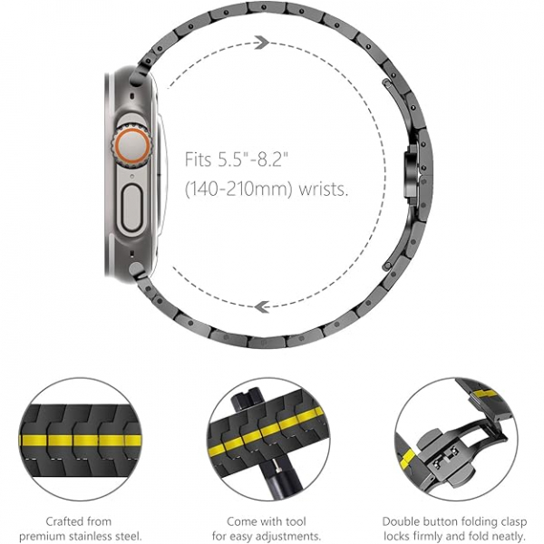 KADES Apple Watch 10 46mm Kay -Black Gold