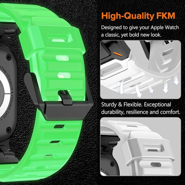 KADES Apple Watch 10 46mm Kay -Glow White Black 