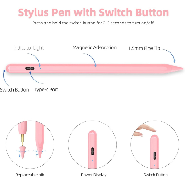 KBCASE iPad Uyumlu Stylus Kalem-Pink