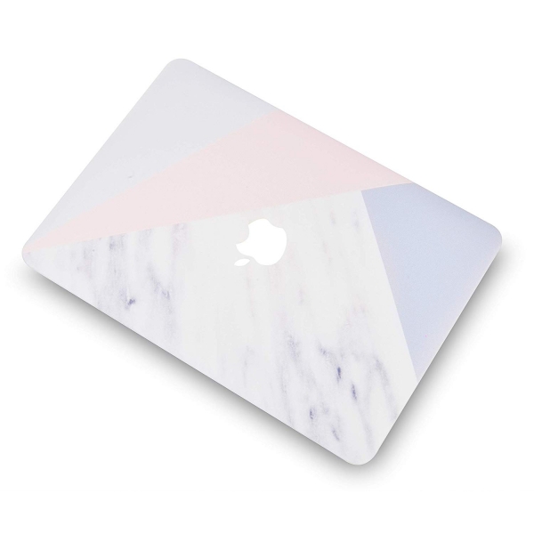 KECC MacBook Air Kapak Klf (Retina 13.3 in)(2018)-White Marble with Pink Grey
