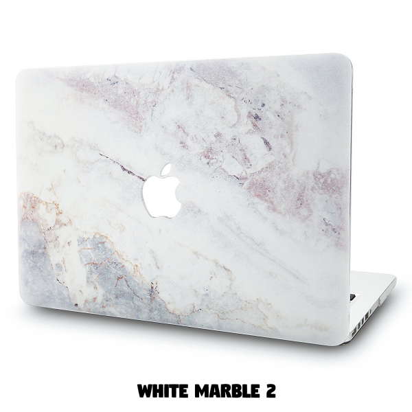 KEC MacBook Air Kapak Klf (13.3 in)-White Marble 2