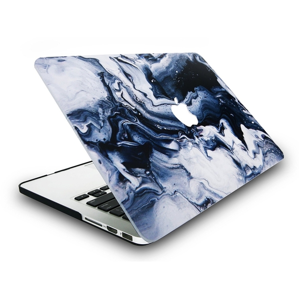 KEC MacBook Pro Retina Marble K�l�f (13 in�)-Black Grey Marble
