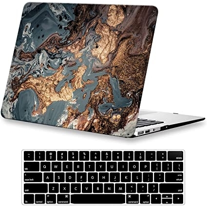 KEROM MacBook Air M2 Sert Kapakl Klf (13.6 in)(2022)-Gold