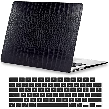 KEROM MacBook Air M2 Sert Kapakl Klf (13.6 in)(2022)-Black