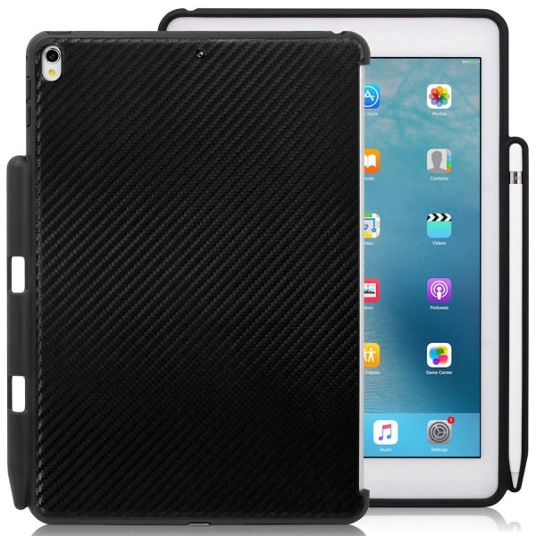 KHOMO iPad Pro Kalem Blmeli Klf (10.5 in)-Carbon Fiber