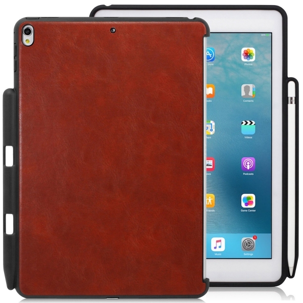 KHOMO iPad Pro Kalem Blmeli Klf (10.5 in)-Leather Brown