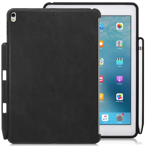 KHOMO iPad Pro Kalem Bölmeli Kılıf (10.5 inç)-Leather Black