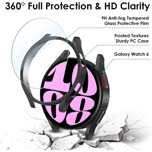 KIMILAR Galaxy Watch 6 40mm Bumper Klf-Black