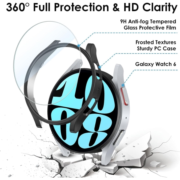 KIMILAR Galaxy Watch 6 44mm Bumper Klf-Black