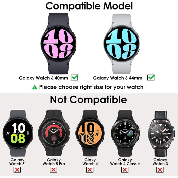 KIMILAR Galaxy Watch 6 44mm Bumper Klf-Black