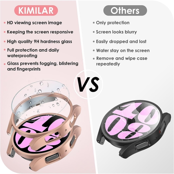 KIMILAR Galaxy Watch 6 44mm Bumper Klf-Rose Gold